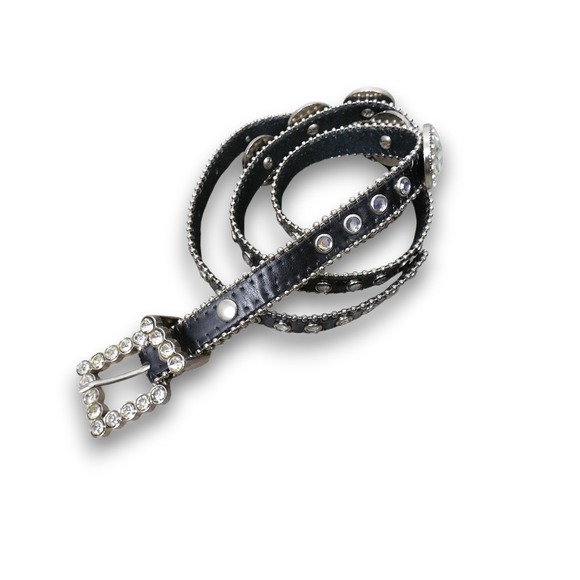 Womens Leather Rhinestone Western Belt Size‎ Medium / Large